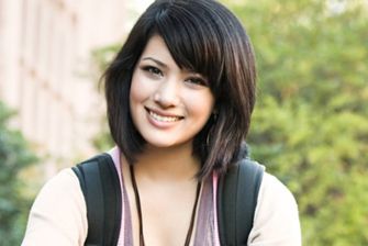 Female student smiling