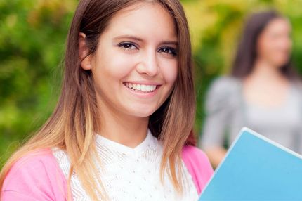 Female student smiling