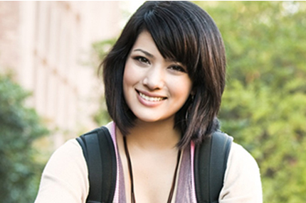 Female student smiling