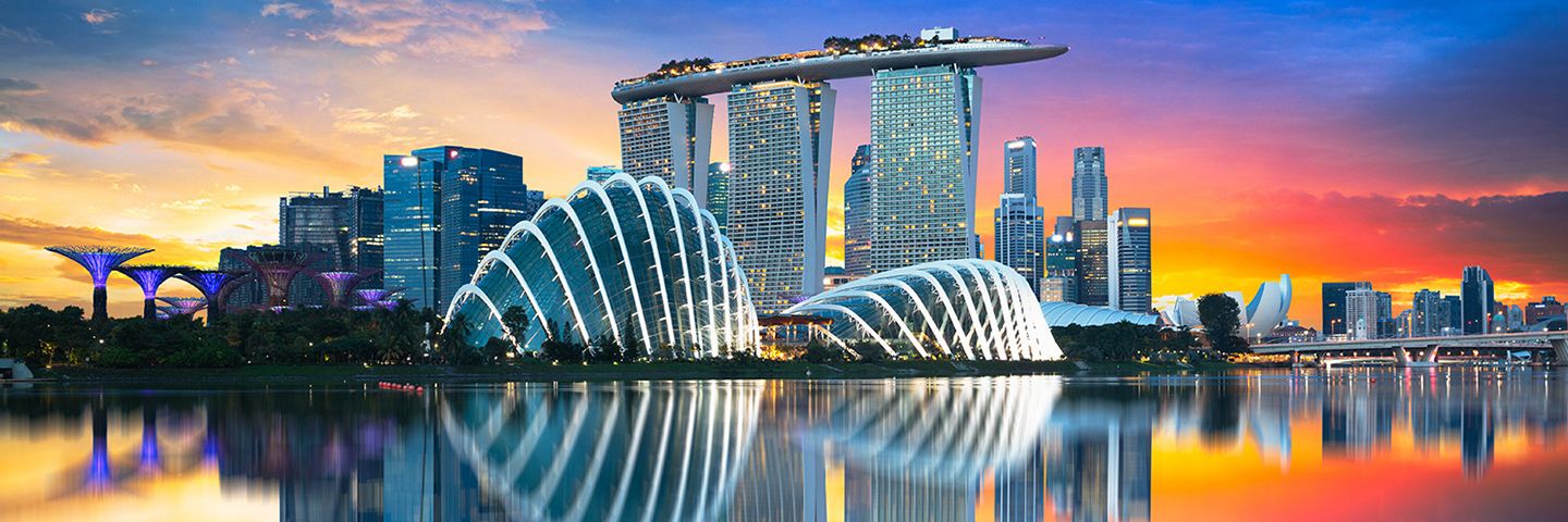 Singapore cityscape at sunset