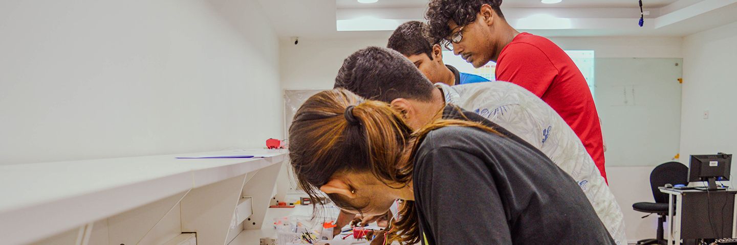 Students group electronics lab
