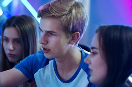 students talking in the classroom